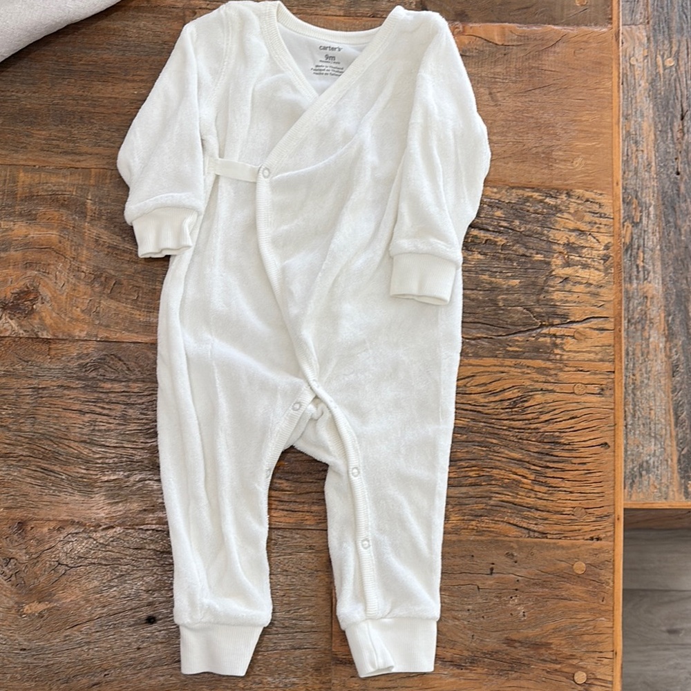 Carter’s Cozy White Baby One Piece - never worn